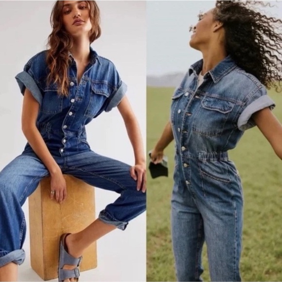 Free People Pants - Free People We The Free Marci Denim Coverall Jumpsuit